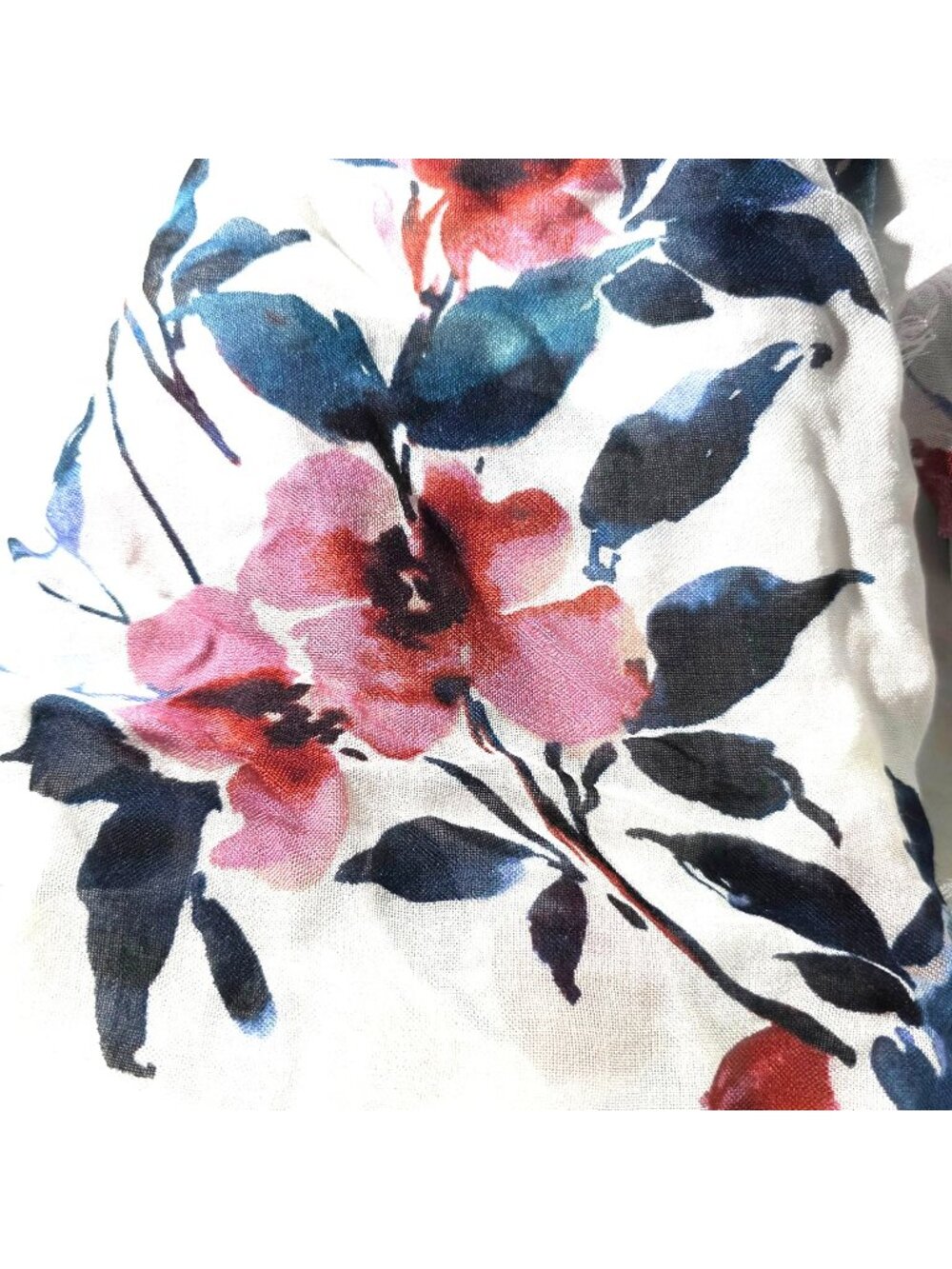 Scarf Floral Frayed Edges roses Lightweight cottagecore womens wrap fairy